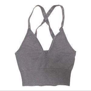 Grey Free People Good Karma Crop #4